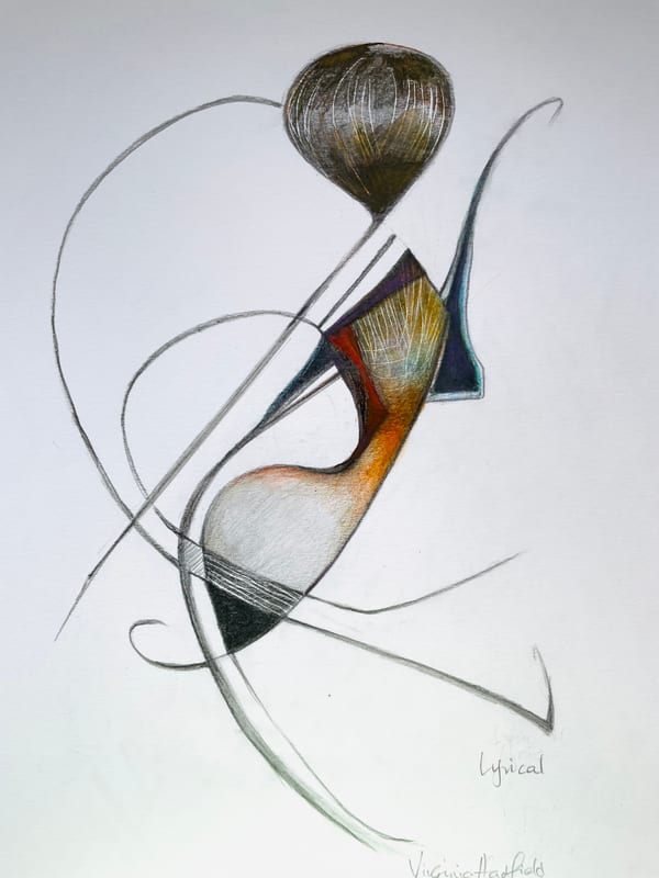 Lyrical, abstract painting by Virginia Hadfield