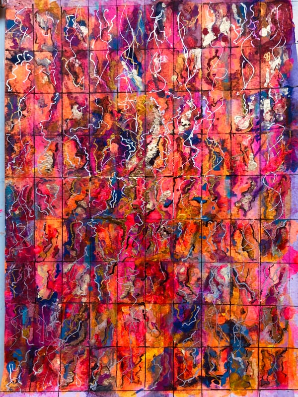 Patchwork, abstract painting by Virginia Hadfield
