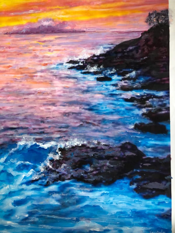 Evening Tide, landscape painting by Virginia Hadfield