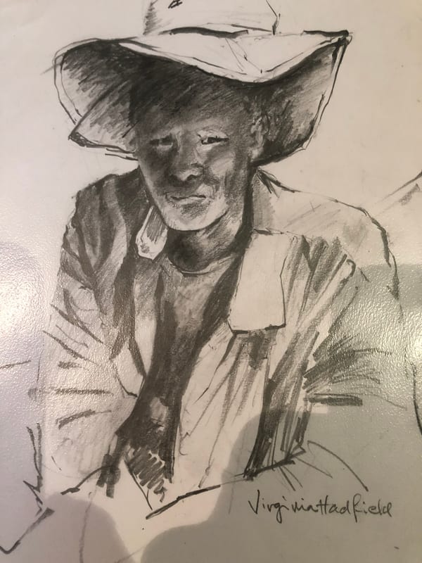 Figure in a Hat, portrait by Virginia Hadfield